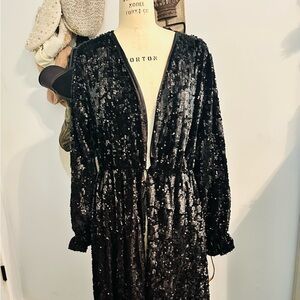 Shyanne Black Velvet Sequins Jacket